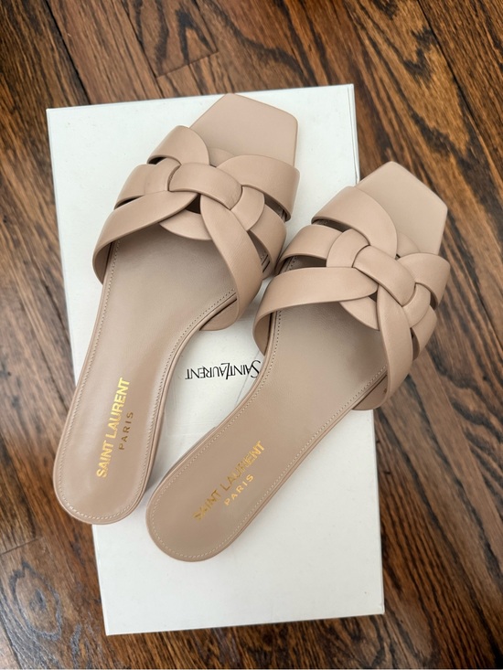 Saint Laurent Shoes - Saint Laurent Women's Nude Slide Sandals